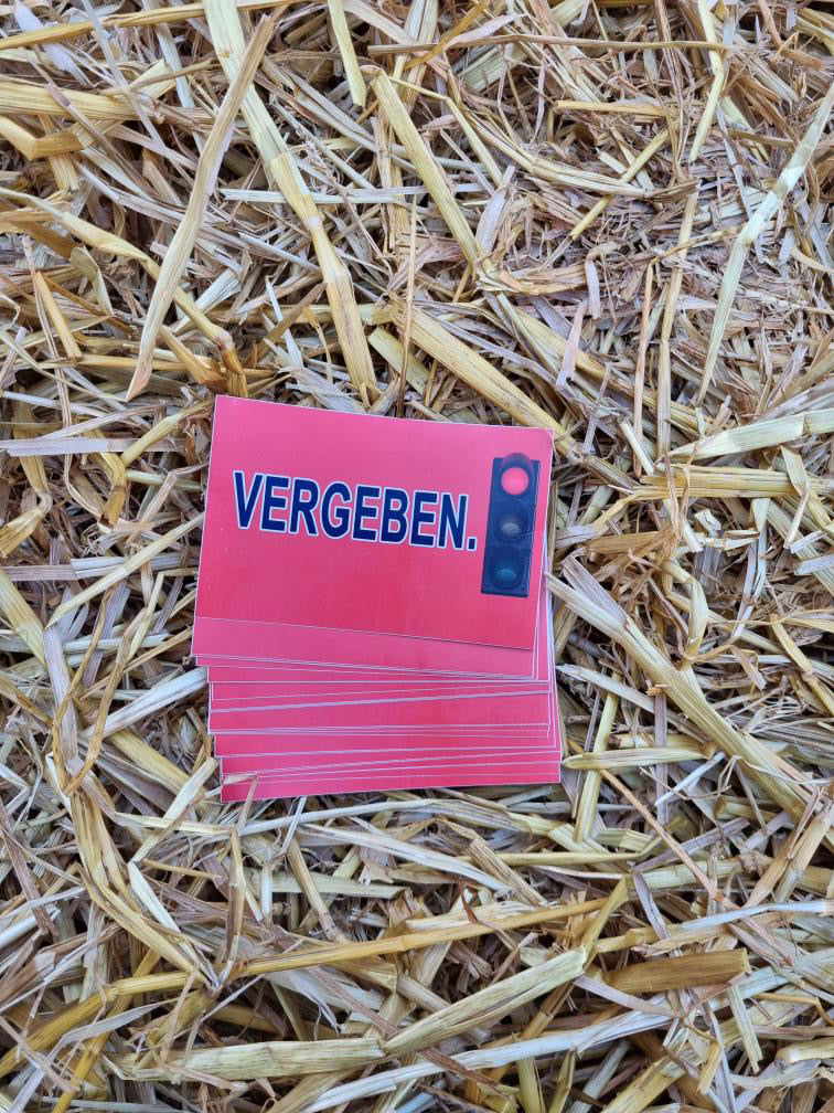Sticker "Vergeben"