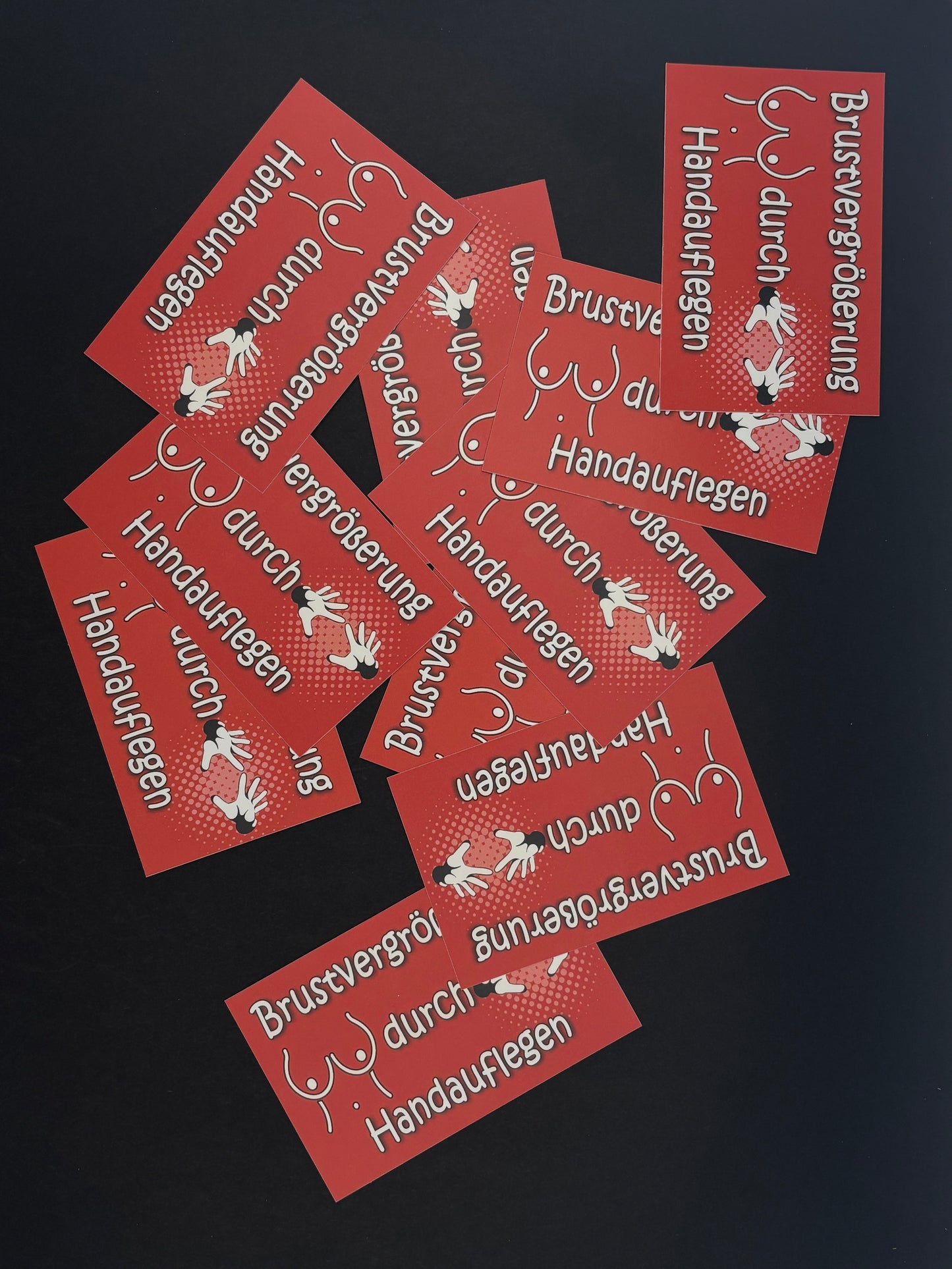 Sticker "Brustvergrößerung durch Handauflegen"