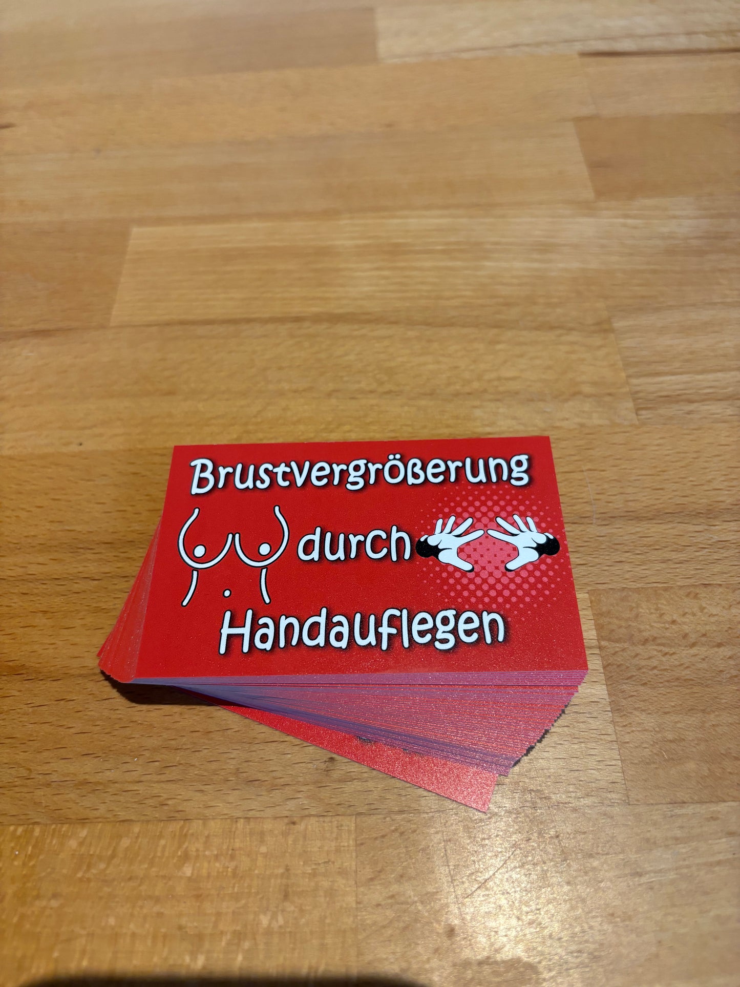 Sticker "Brustvergrößerung durch Handauflegen"