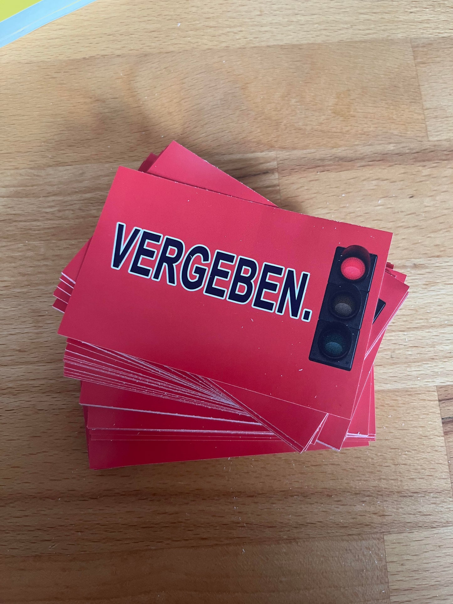 Sticker "Vergeben"