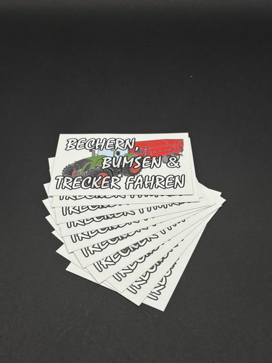 Sticker "Bechern B*msen & Trecker fahren"