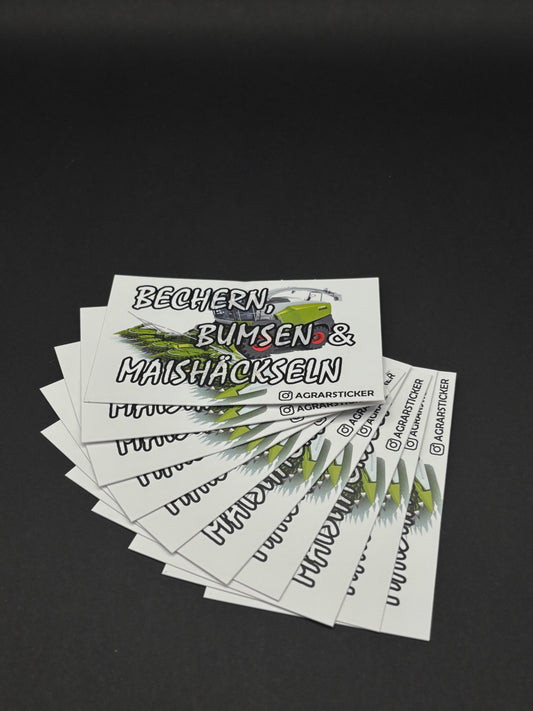 Sticker Instagram "Bechern B*msen & Maishäckseln"