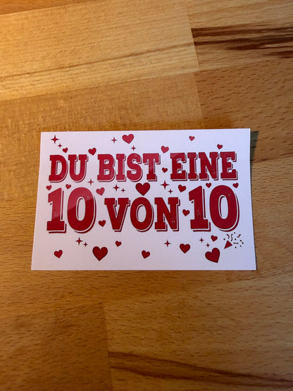 Sticker "Du bist eine 10 von 10"