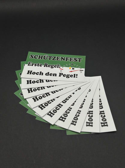 Sticker "Schützenfest Erste Regel Hoch den Pegel"
