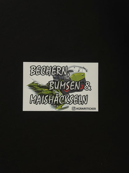 Sticker Instagram "Bechern B*msen & Maishäckseln"