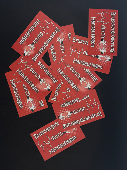 Sticker "Brustvergrößerung durch Handauflegen"