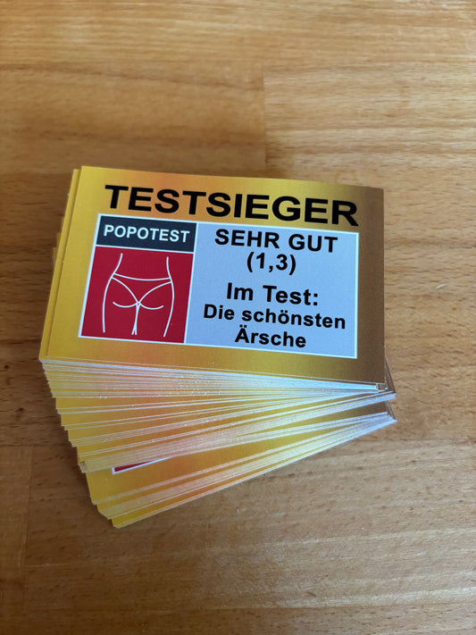 Sticker "Testsieger Popo"