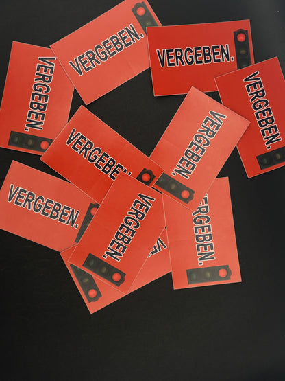Sticker "Vergeben"