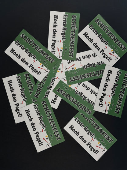 Sticker "Schützenfest Erste Regel Hoch den Pegel"