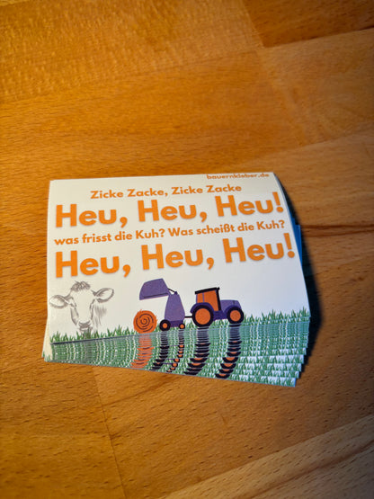 Sticker "Zicke-Zacke-Zicke-Zacke Heu, Heu, Heu"