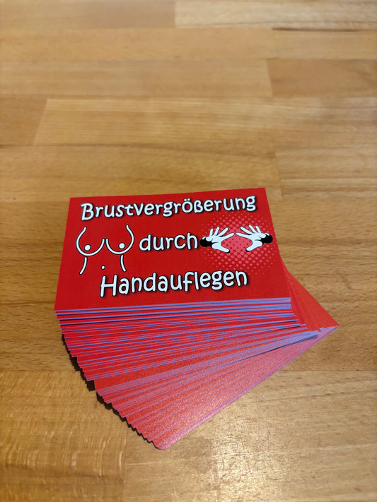 Sticker "Brustvergrößerung durch Handauflegen"