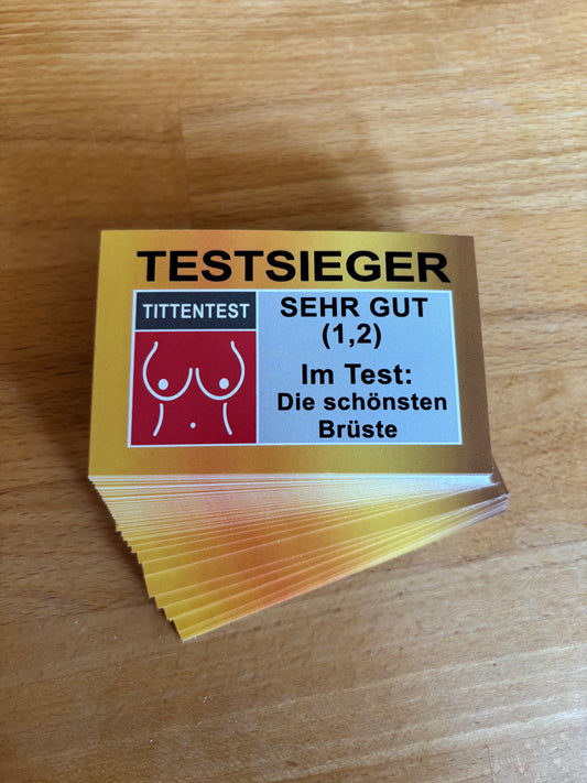 Sticker "Testsieger Brüste"