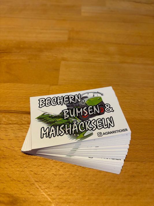 Sticker Instagram "Bechern B*msen & Maishäckseln"